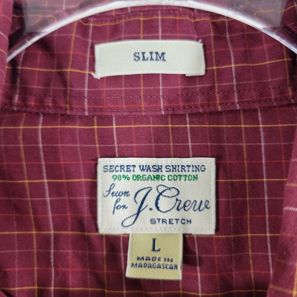 J. CREW Men's Secret Wash slim organic cotton plaid casual button down shirt - Picture 8 of 12